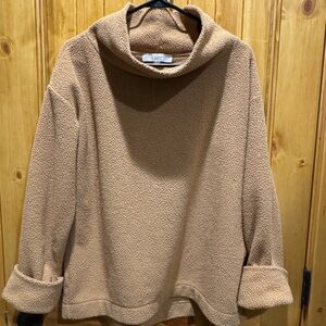LOFT Women's Cozy Tan Cowl Neck Sweater
